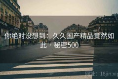 你绝对没想到：久久国产精品竟然如此 · 秘密500